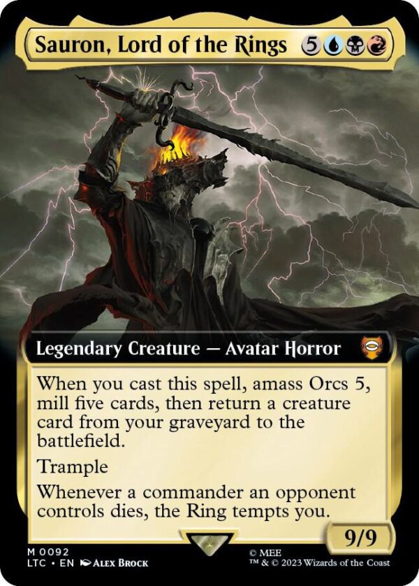 Sauron, Lord of the Rings (Extended Art) - Commander: The Lord of the Rings: Tales of Middle-earth